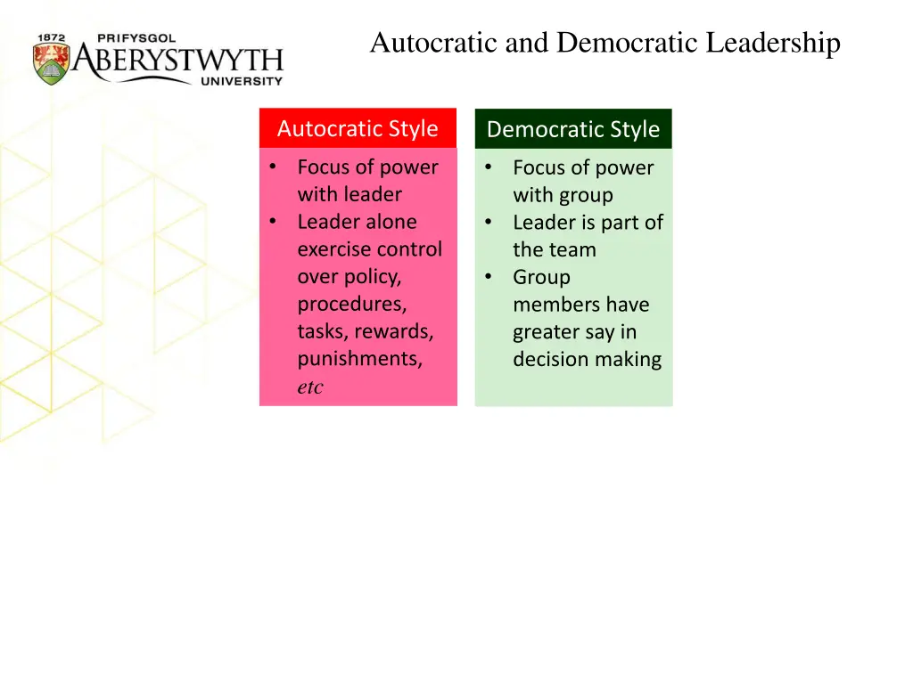 autocratic and democratic leadership