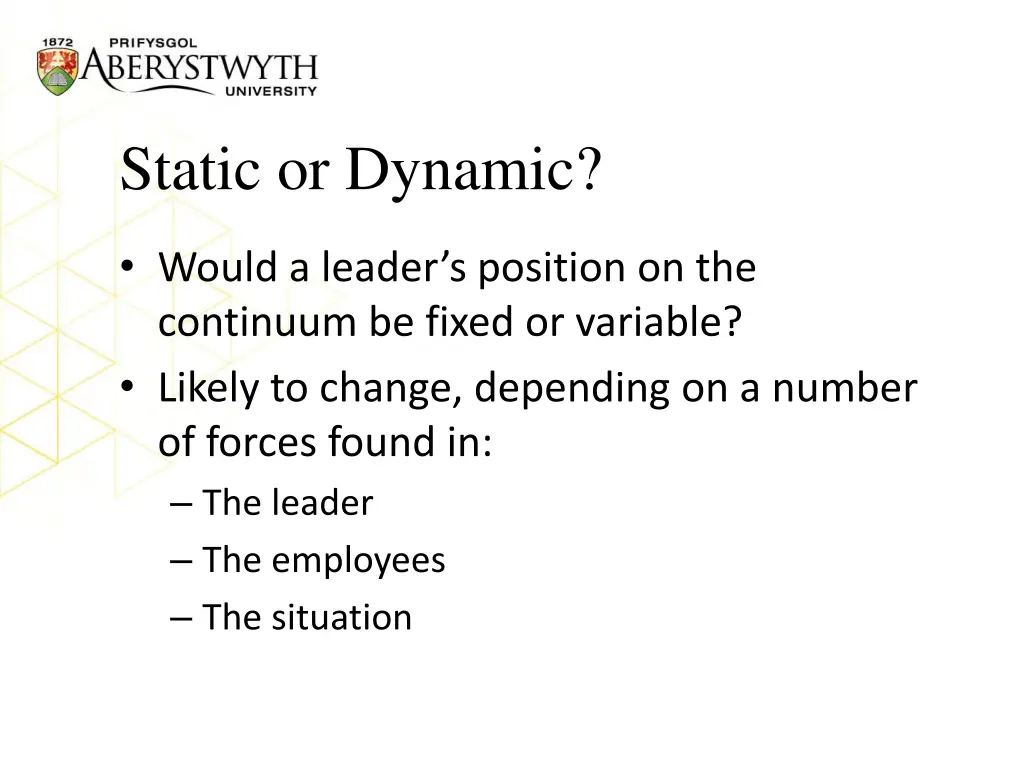 static or dynamic