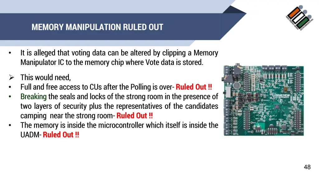 memory manipulation ruled out