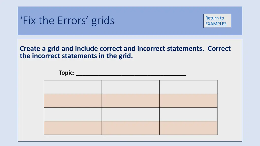 fix the errors grids