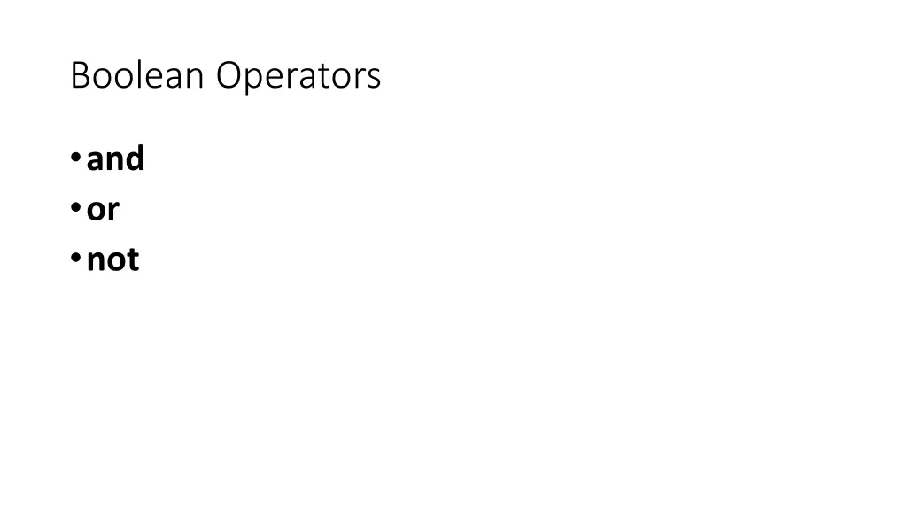 boolean operators