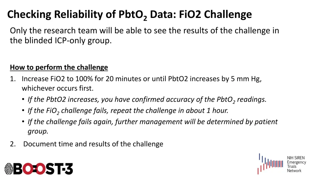 checking reliability of pbto 2 data fio2