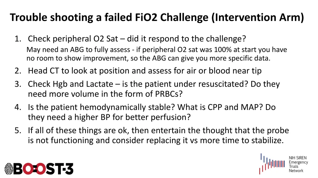 trouble shooting a failed fio2 challenge