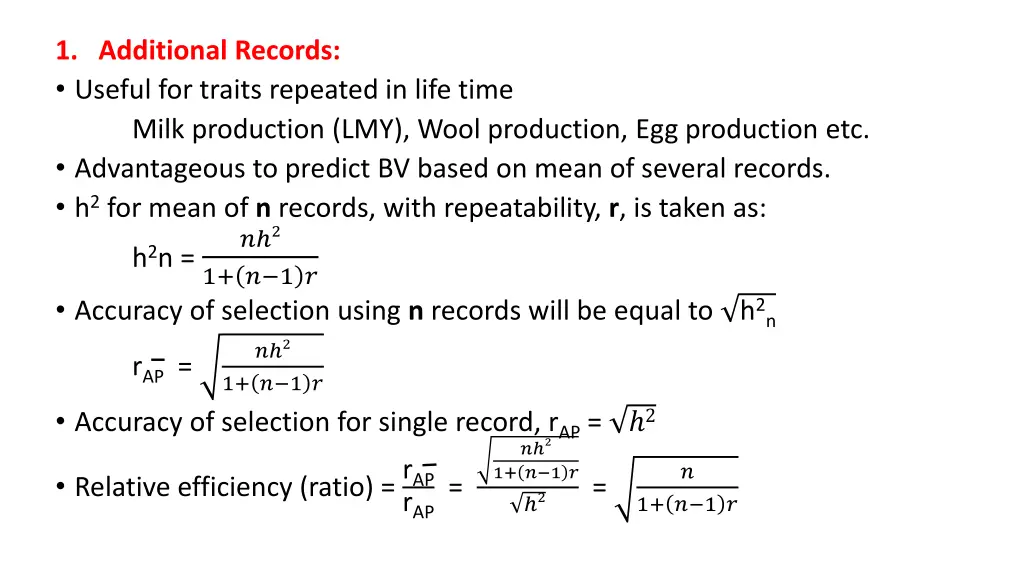 1 additional records useful for traits repeated