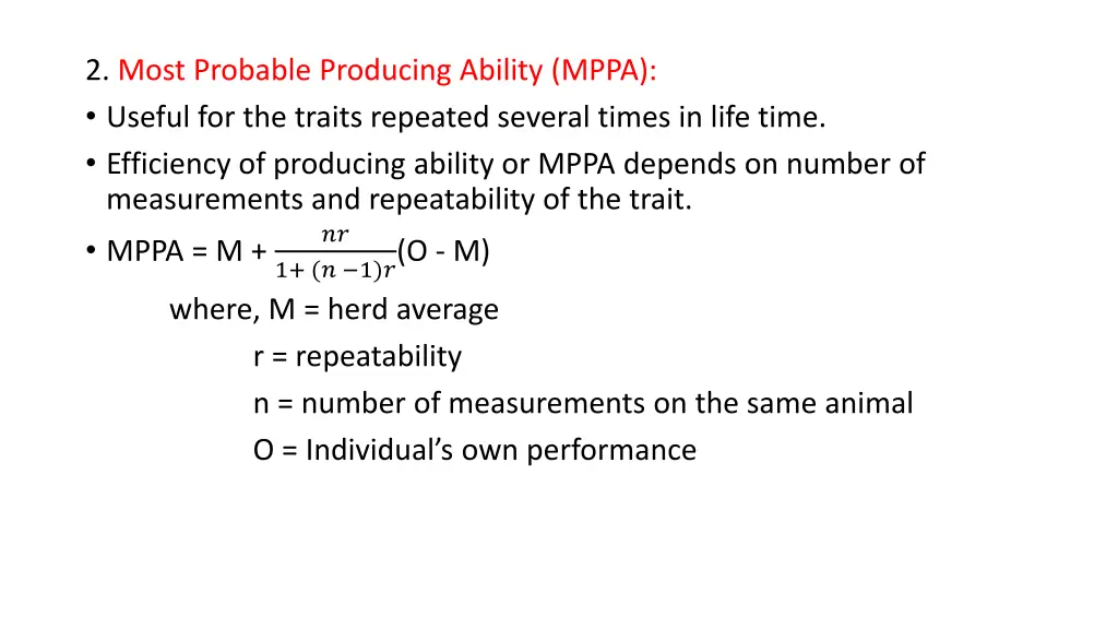 2 most probable producing ability mppa useful