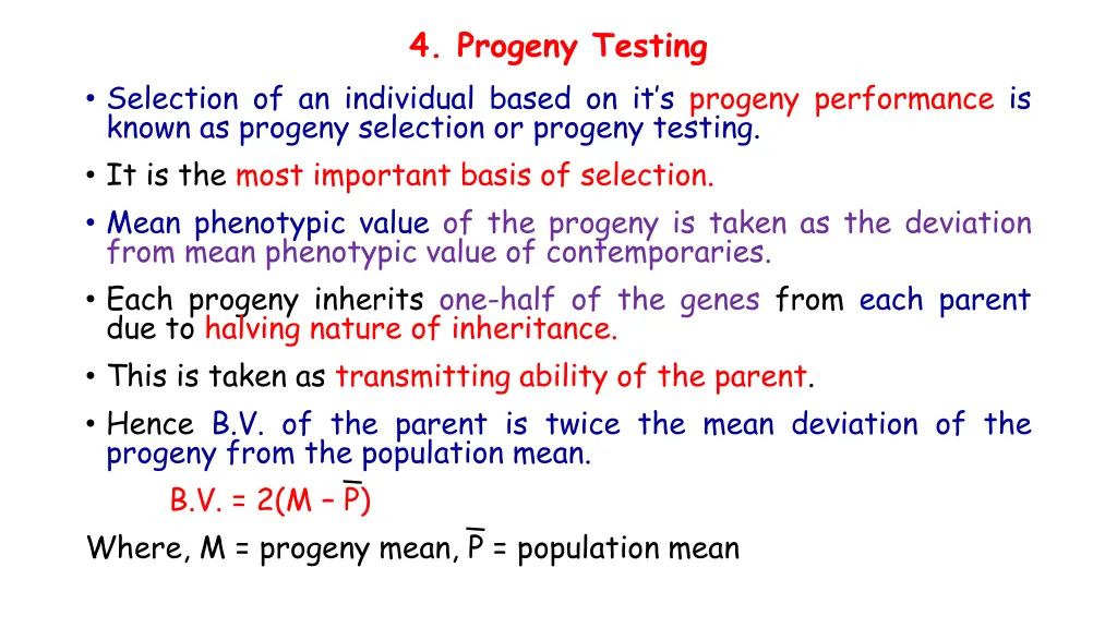 4 progeny testing