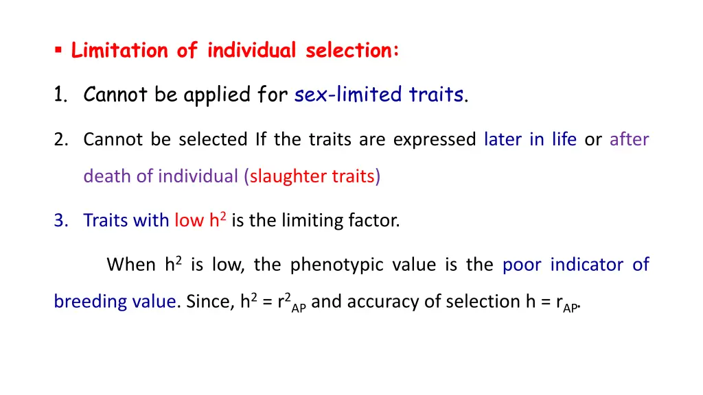 limitation of individual selection