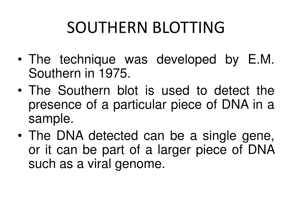 southern blotting