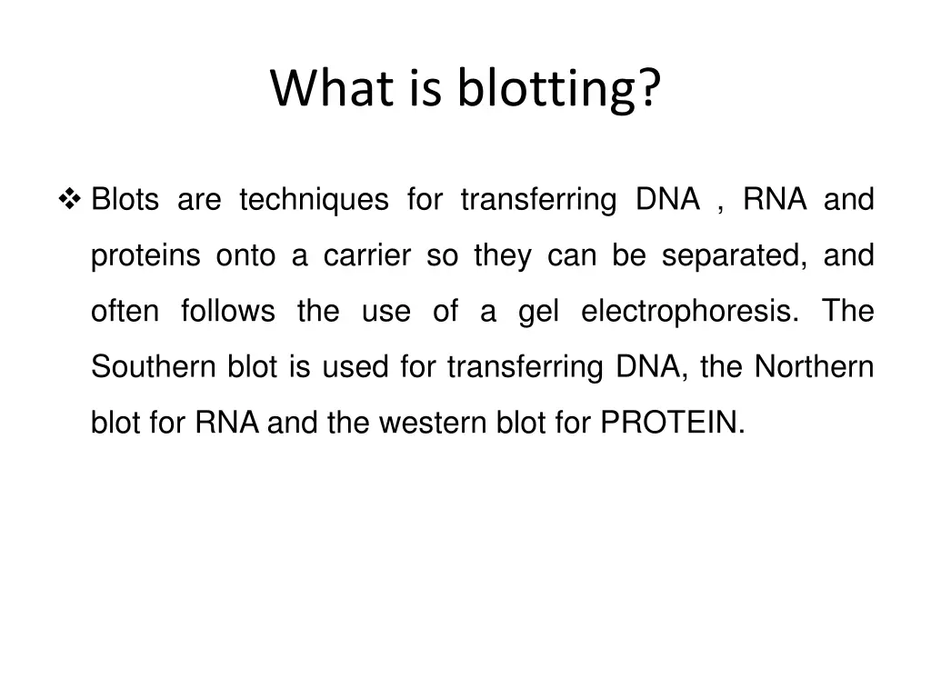 what is blotting