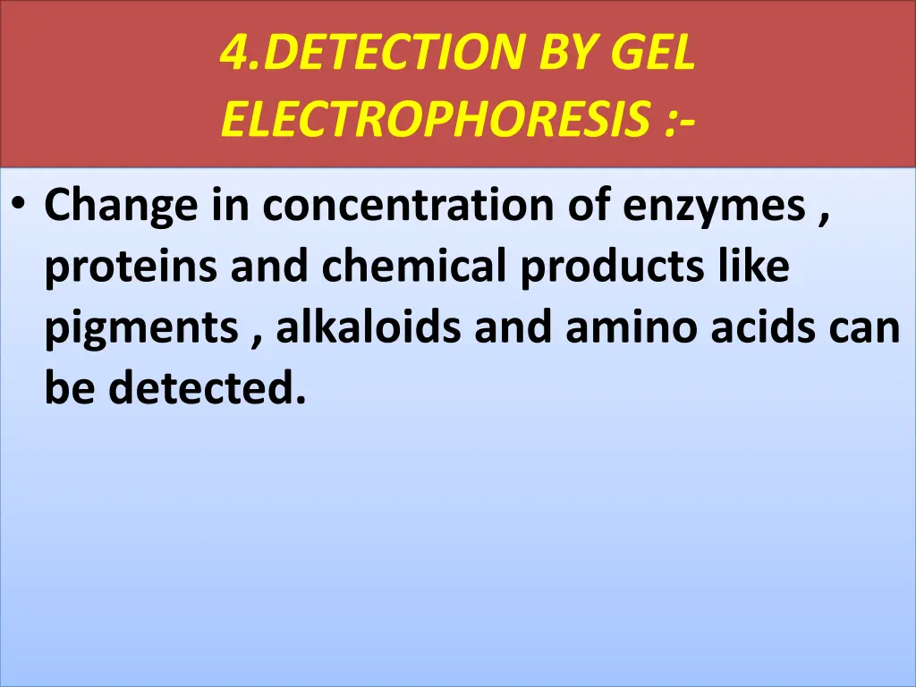 4 detection by gel electrophoresis change