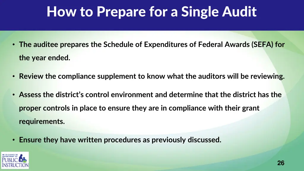 how to prepare for a single audit