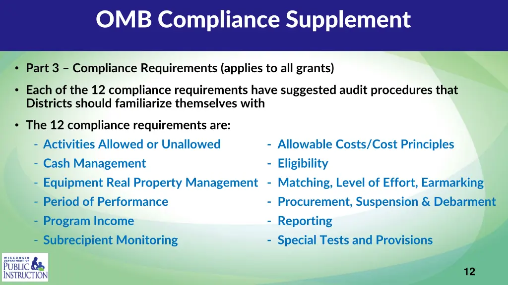 omb compliance supplement 5