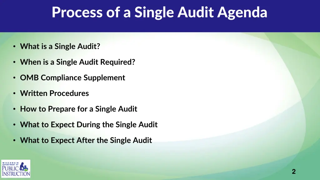 process of a single audit agenda