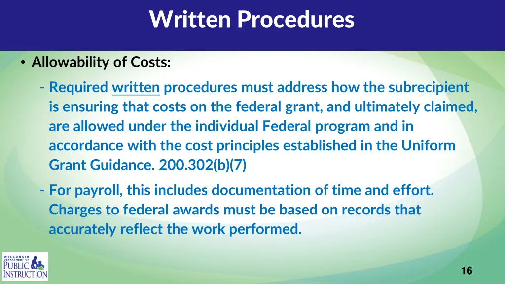 written procedures 2