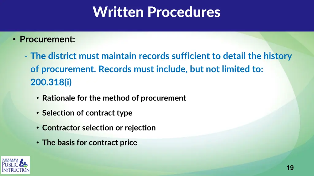 written procedures 5