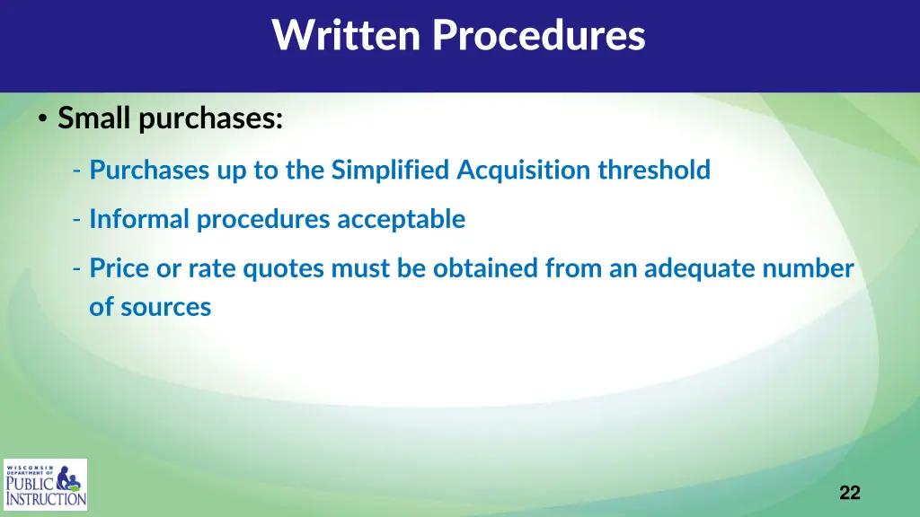 written procedures 8