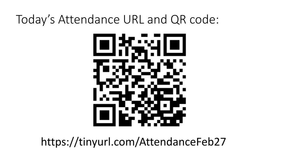 today s attendance url and qr code