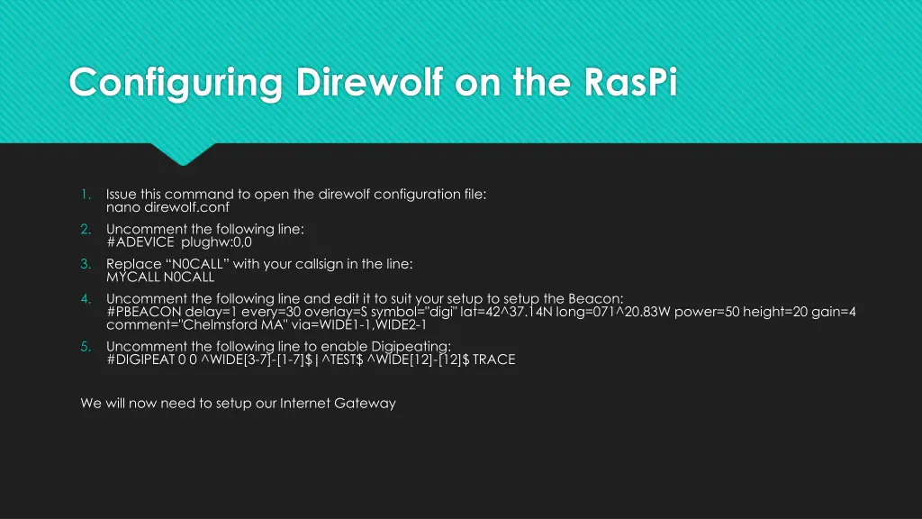 configuring direwolf on the raspi