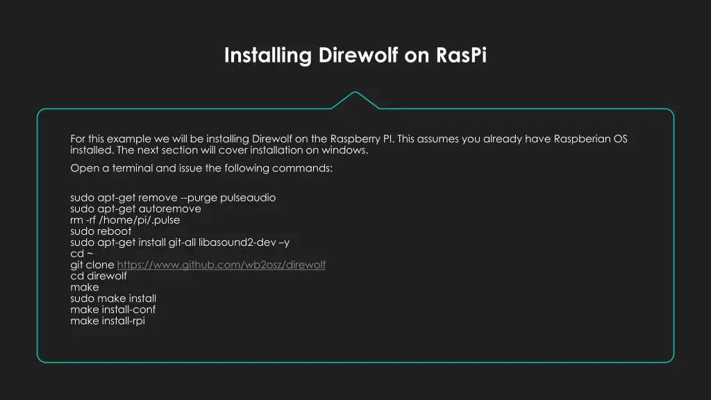 installing direwolf on raspi