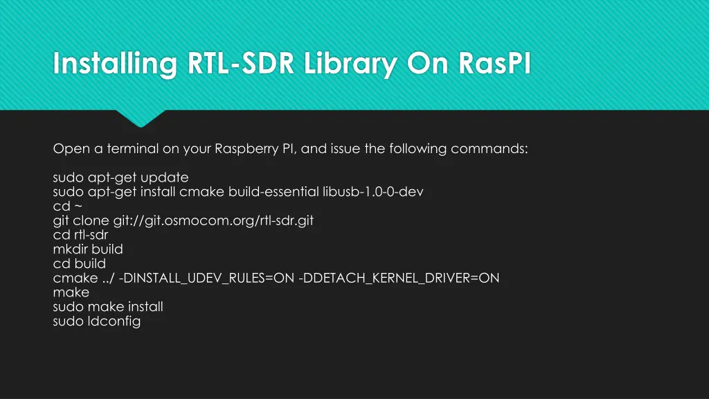 installing rtl sdr library on raspi