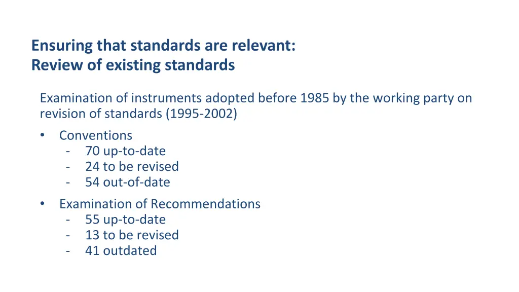 ensuring that standards are relevant review