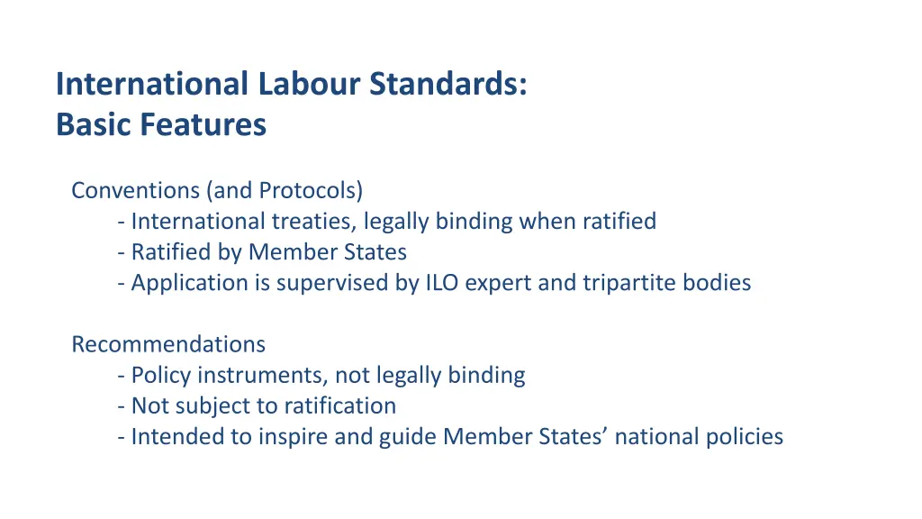 international labour standards basic features 1