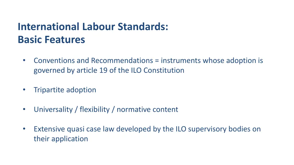 international labour standards basic features