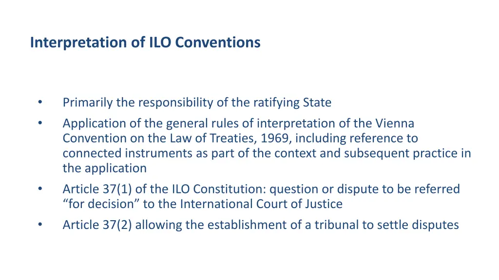 interpretation of ilo conventions