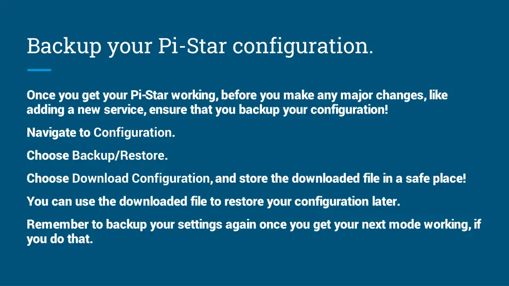 backup your pi star configuration