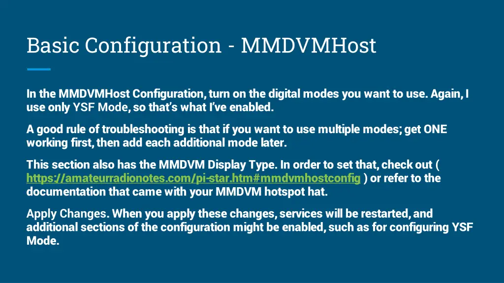 basic configuration mmdvmhost