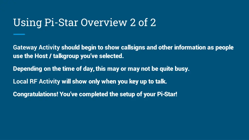 using pi star overview 2 of 2