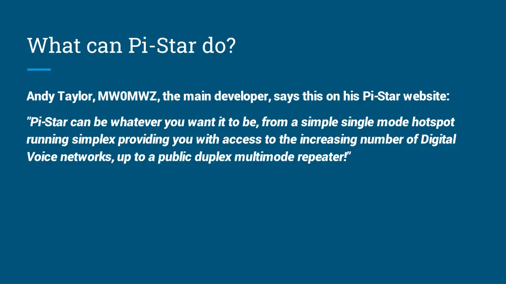 what can pi star do