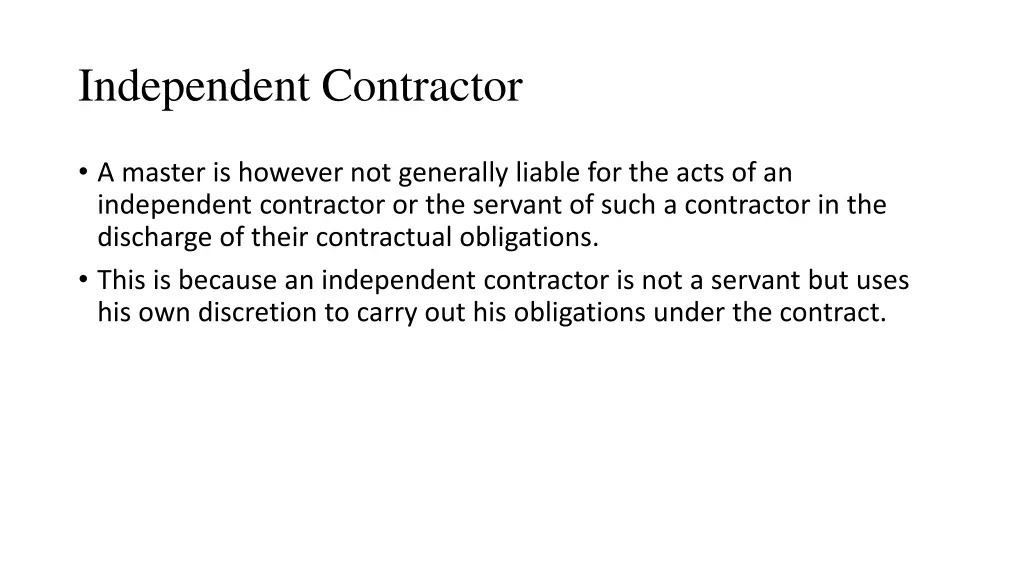 independent contractor