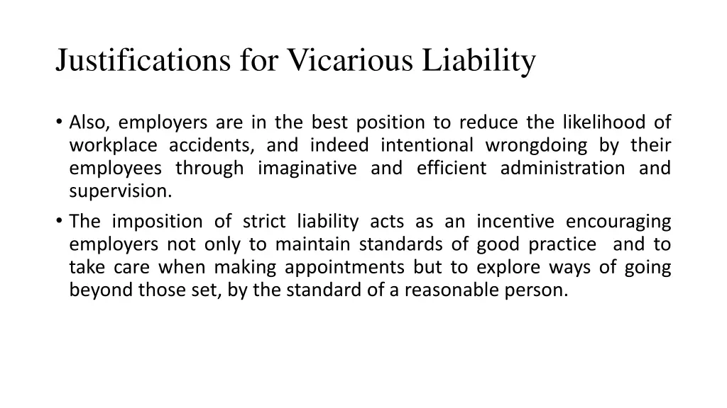 justifications for vicarious liability 1