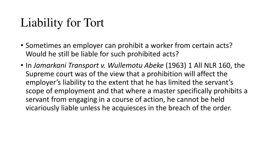 liability for tort 1