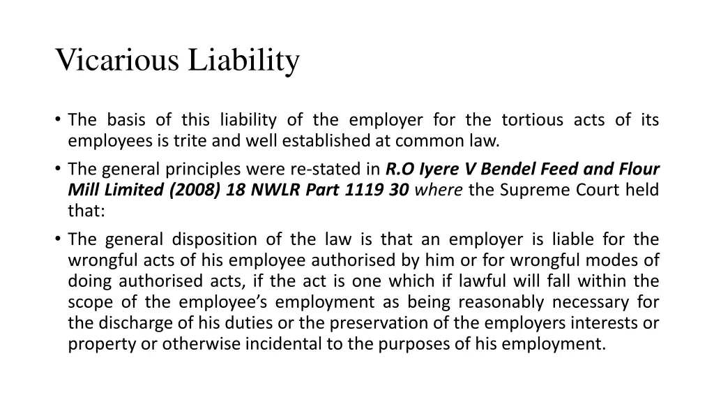 vicarious liability