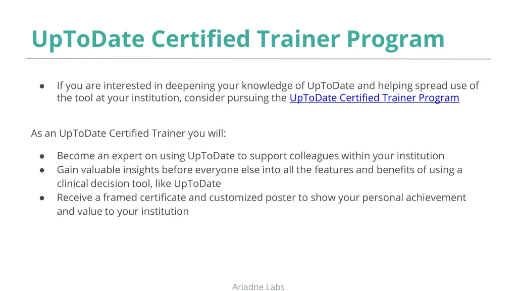 uptodate certified trainer program