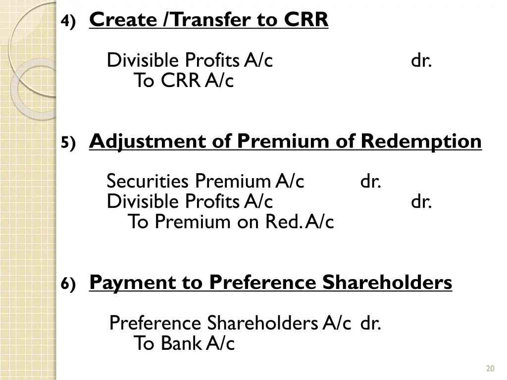 4 create transfer to crr