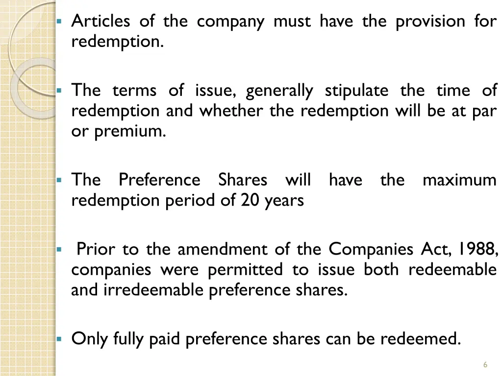 articles of the company must have the provision