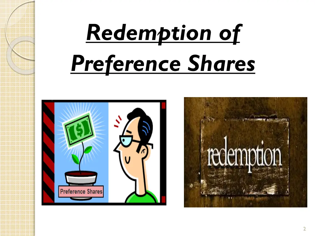 redemption of preference shares