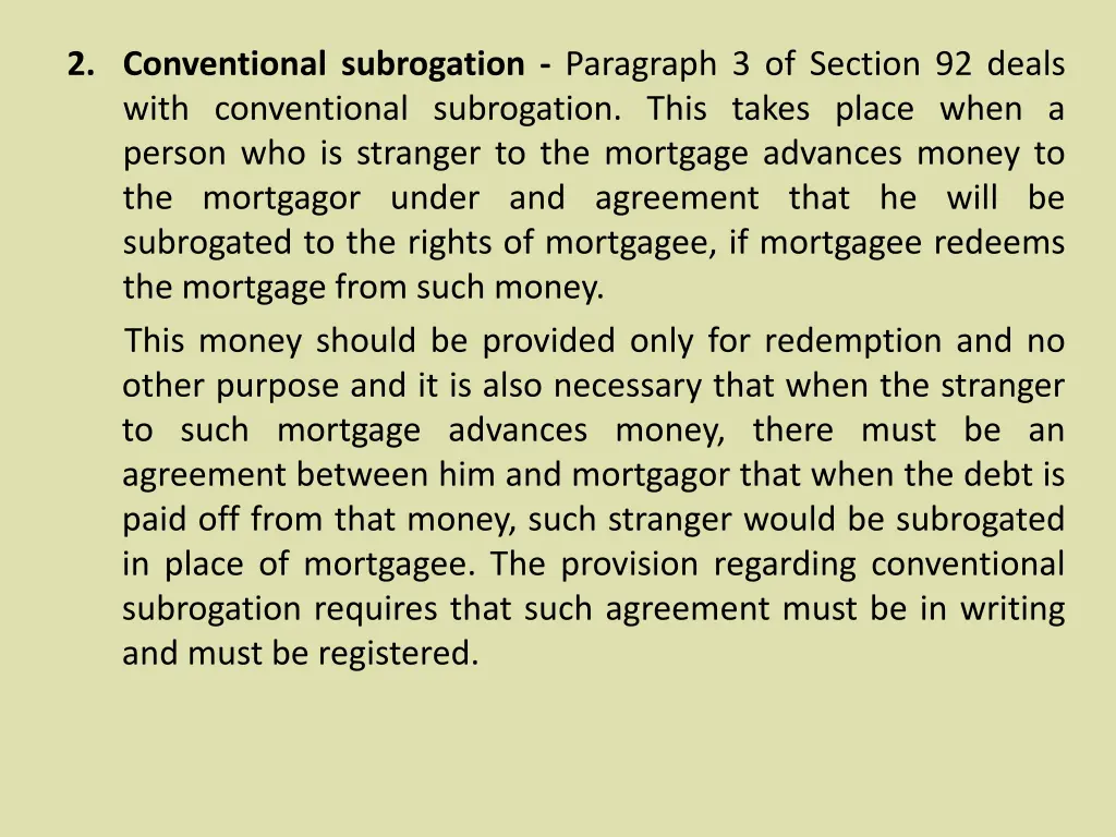 2 conventional subrogation paragraph 3 of section