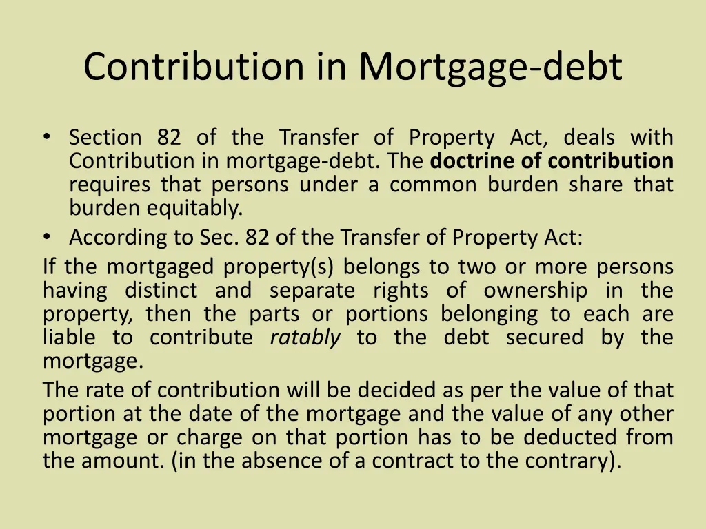 contribution in mortgage debt 1