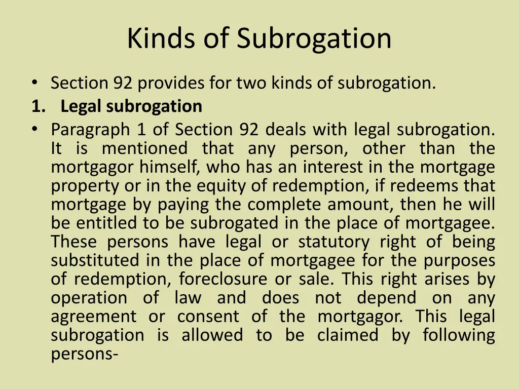 kinds of subrogation