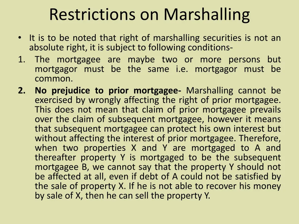 restrictions on marshalling