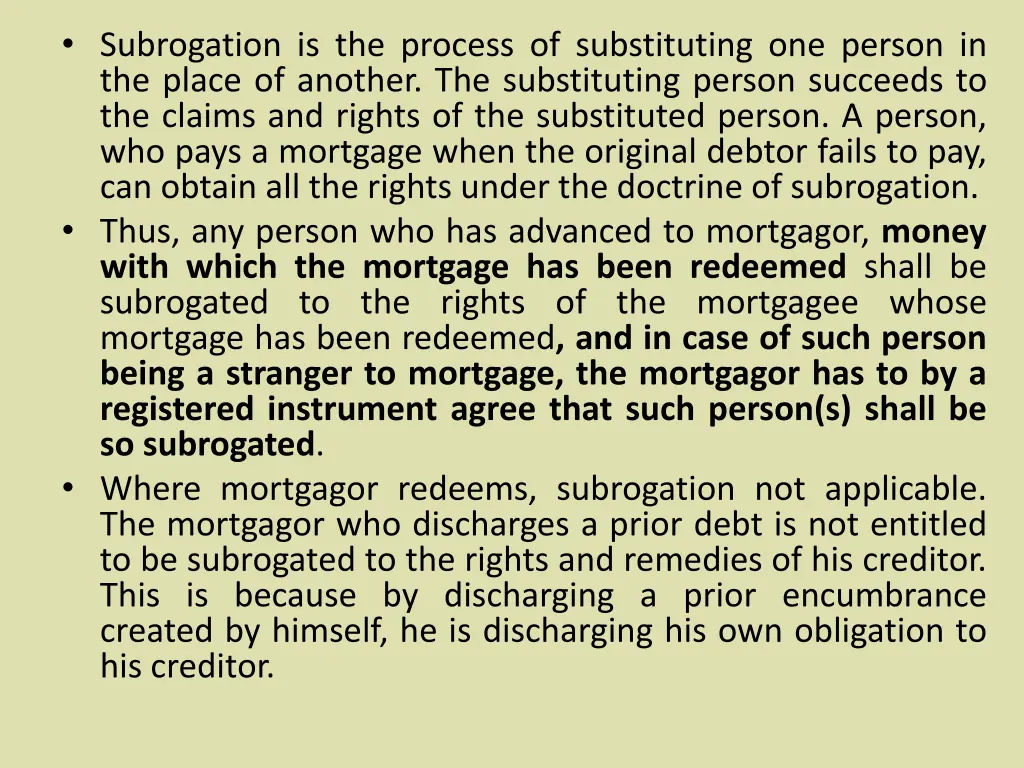 subrogation is the process of substituting