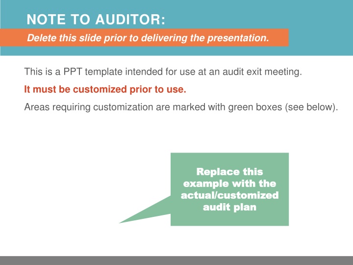 note to auditor delete this slide prior