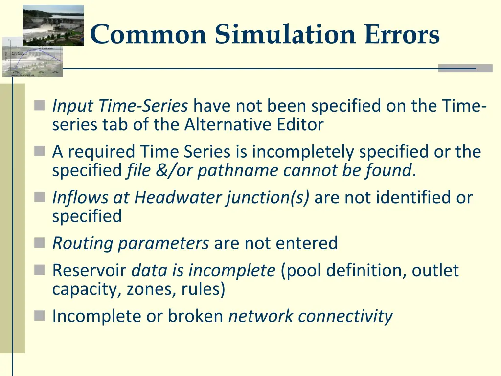 common simulation errors 1