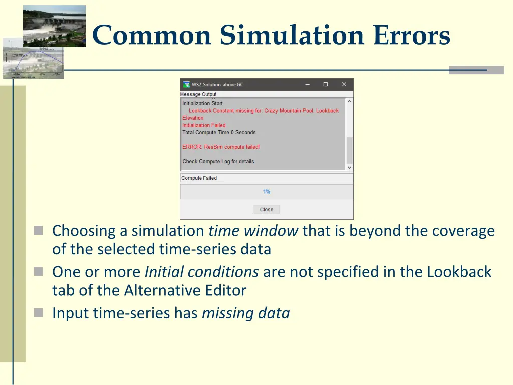 common simulation errors