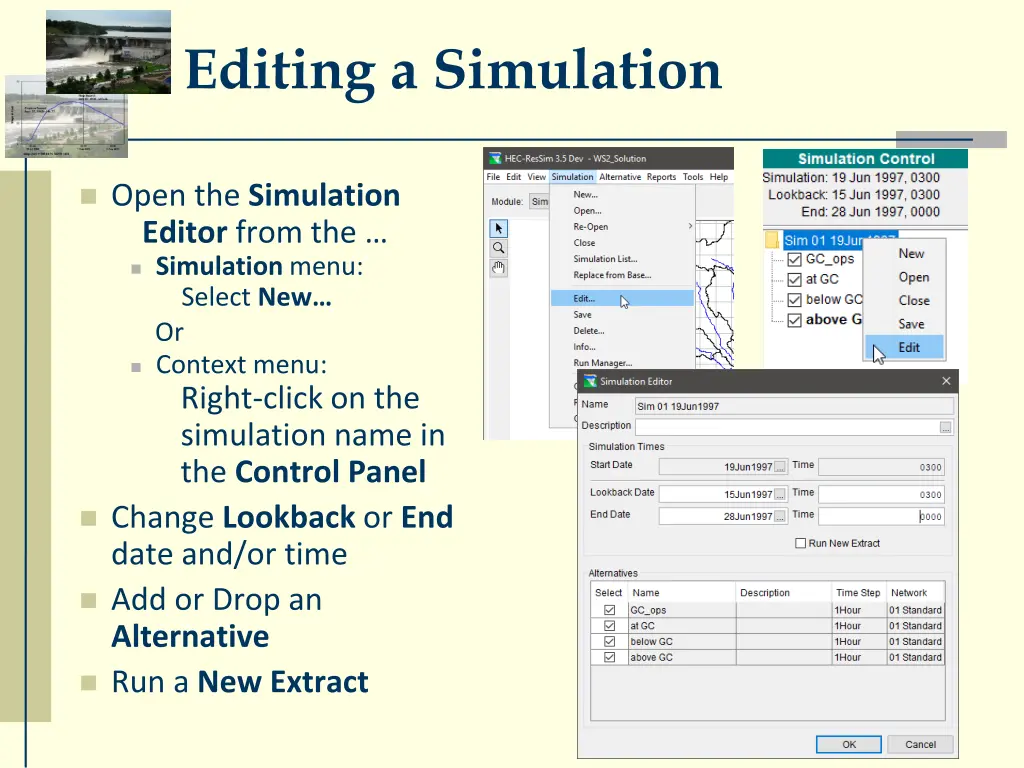 editing a simulation