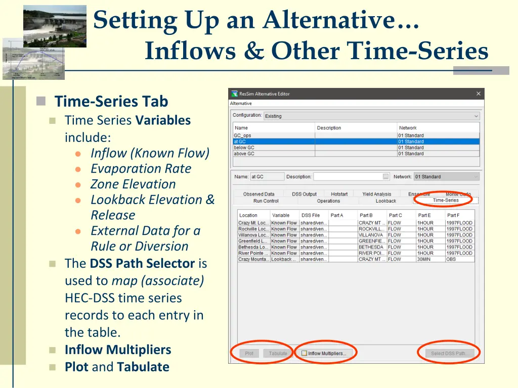 setting up an alternative inflows other time